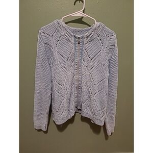 Vintage Blue Willi's Denmark Cable Knit Jacket Sweater DenimFull‎ Zip